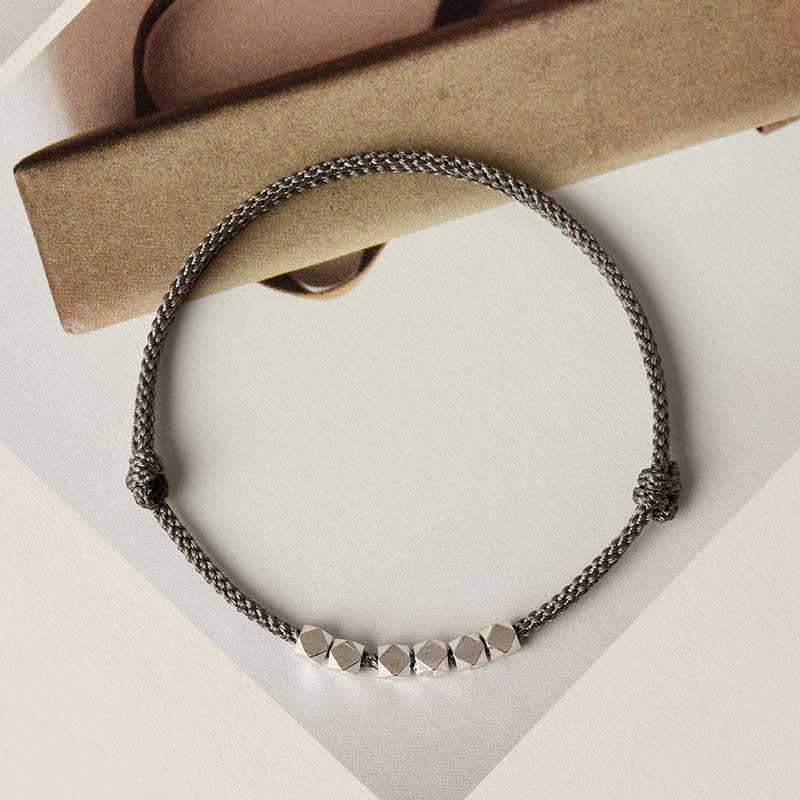 Chavri Fußkettchen aus 925er-Sterlingsilber, rote Schnur, geflochtenes Armband