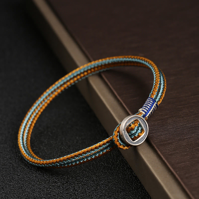 Handgefertigtes Chavri-Armband aus 925er-Sterlingsilber mit Knopfschutz