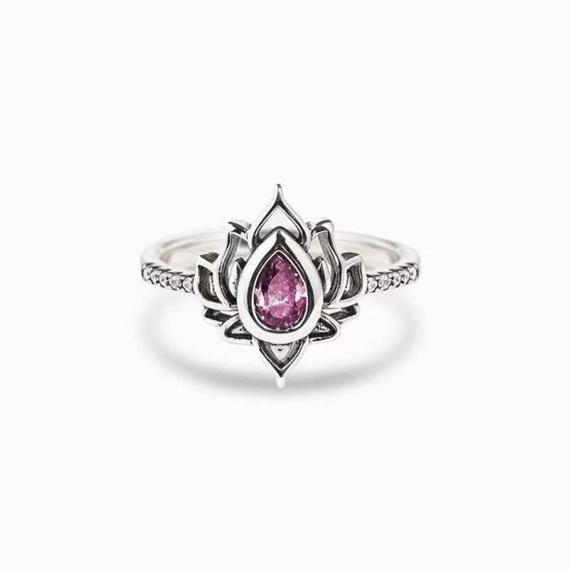 Chavri Sterling Silber Lotus Zirkon Segensschutzring