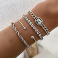 4Pcs Twist Imitation Edelsteinarmband Set
