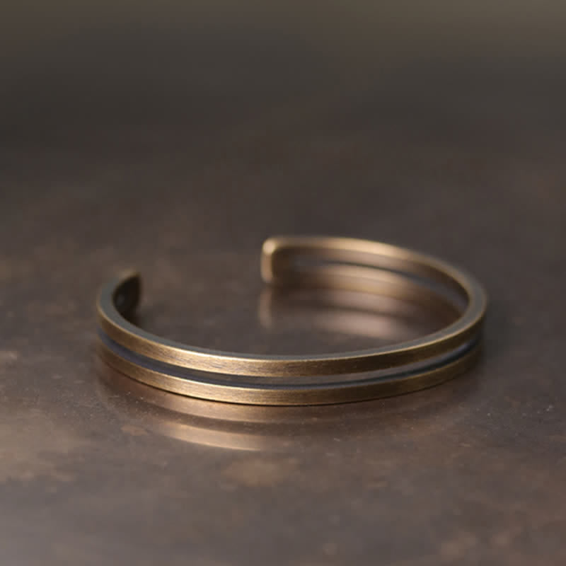 Chavri Rustikales Kupfer-Glücks-Wikinger-Manschettenarmband