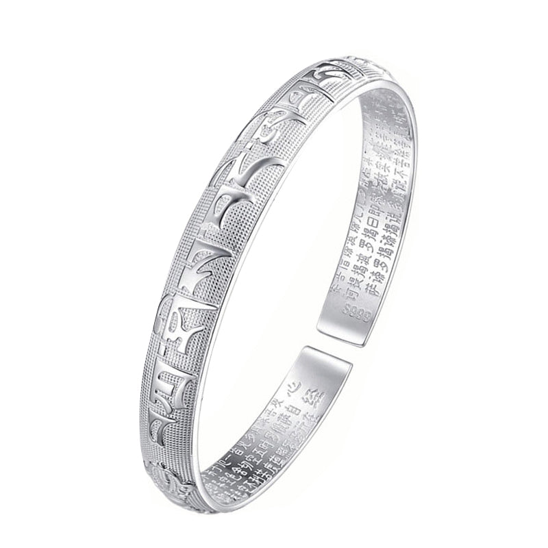 Chavri tibetisches Sanskrit-Meditations-Gebetsarmband aus weißem Kupfer