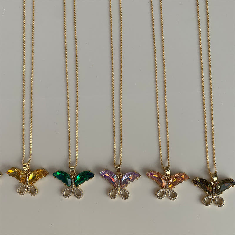 Kristallglas Schmetterling Halskette