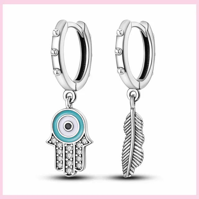 Bunte Federn Ohrhänger Traumfänger Bohemia Asymmetrische Hängeohrringe Origineller Hochzeitsschmuck für Frauen