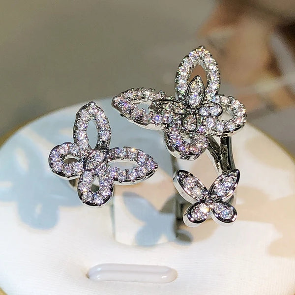 Feines Silber 925 Schmetterling Ring | Neuer Ring mit Schmetterling | Silberringe Schmetterling 5