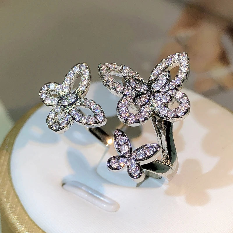 Feines Silber 925 Schmetterling Ring | Neuer Ring mit Schmetterling | Silberringe Schmetterling 5
