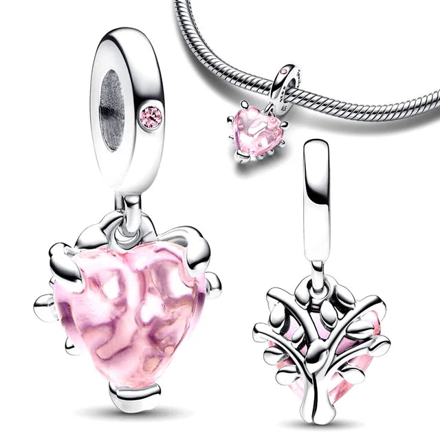 Blumen- und Vogelserie Charme Perlen aus 925er Silber für Schmuckherstellung