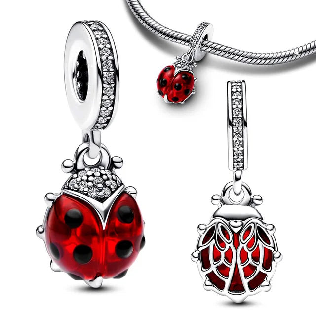 Blumen- und Vogelserie Charme Perlen aus 925er Silber für Schmuckherstellung