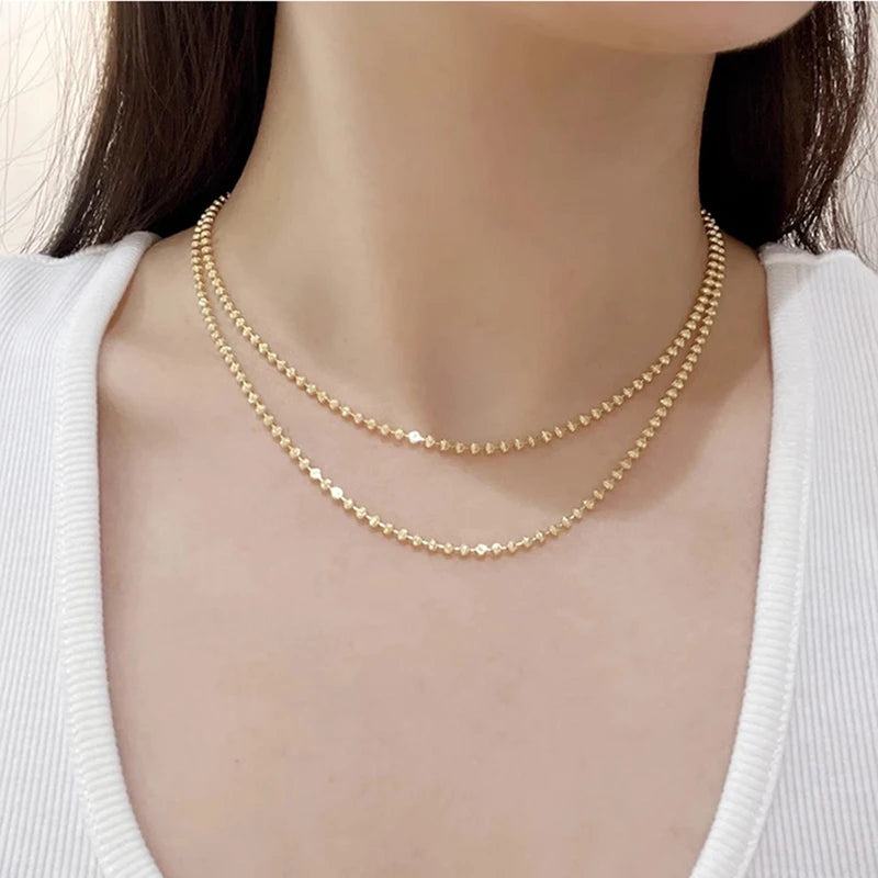 Diamantkette aus 925er Sterlingsilber mit funkelnden 2mm Perlen für Damen und Herren