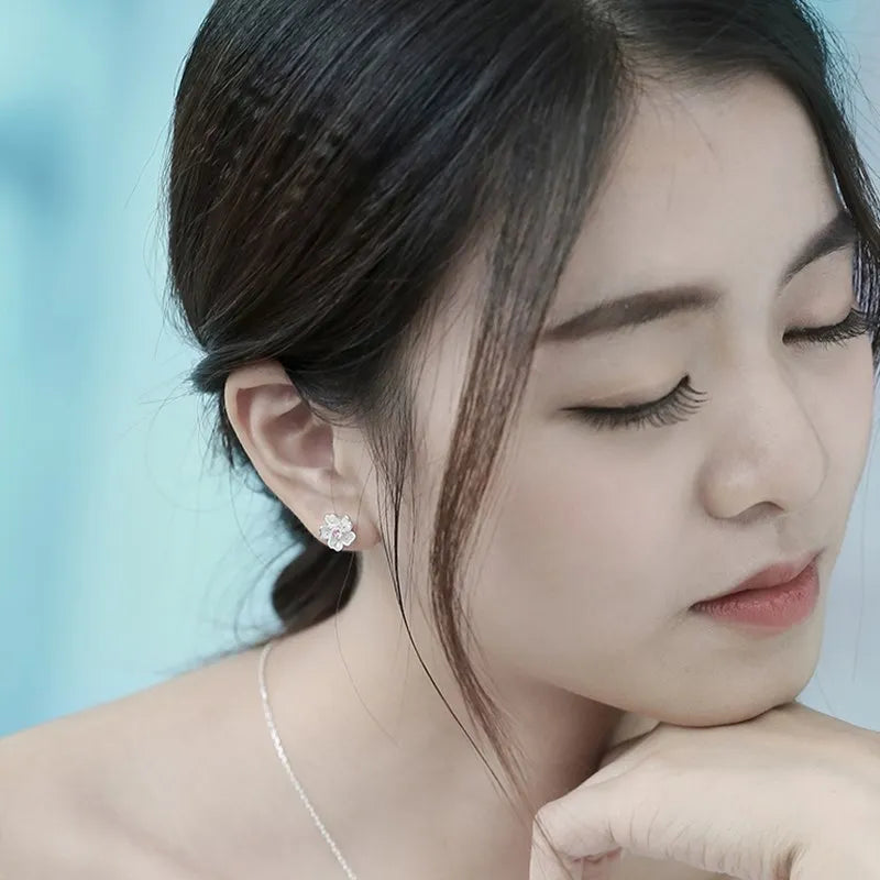 Silber Schmuckset für Frauen mit Kirschblütenmuster