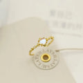 Eleganter Ring mit künstlichem Mondstein und Platinüberzug aus 925er Sterlingsilber für Damen - Schmuck