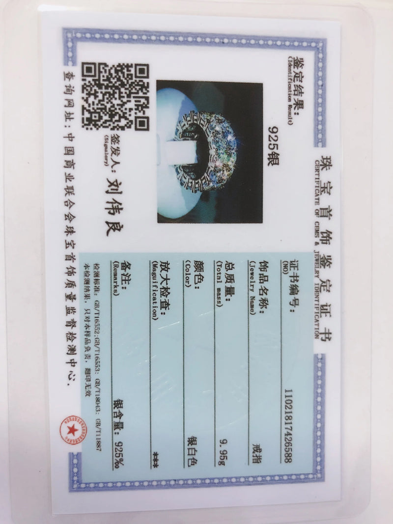 Luxuriöser Doppelreihiger Weißer Zirkonia-Ring aus 925er Sterlingsilber für Damen - Hochzeitsfeier Geburtstag Modeschmuckgeschenk