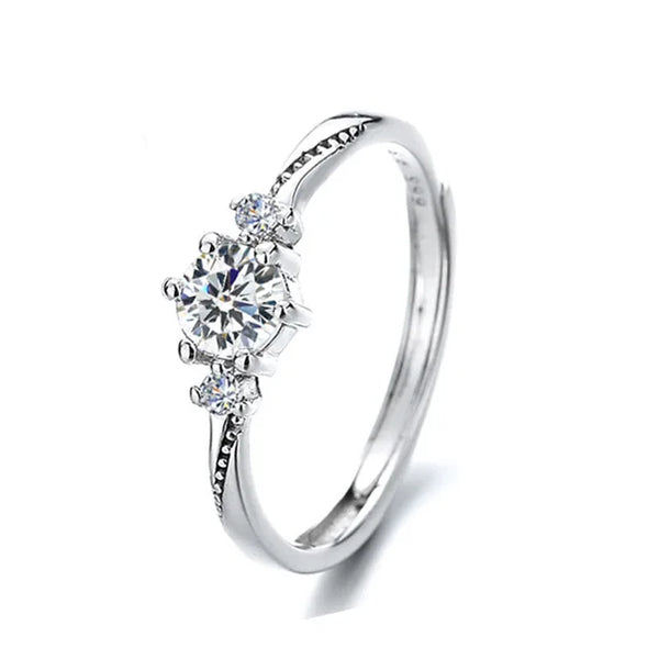 Hochwertiger Kristall-Zirkon-Paar-Ring für Herren aus 925er Sterlingsilber