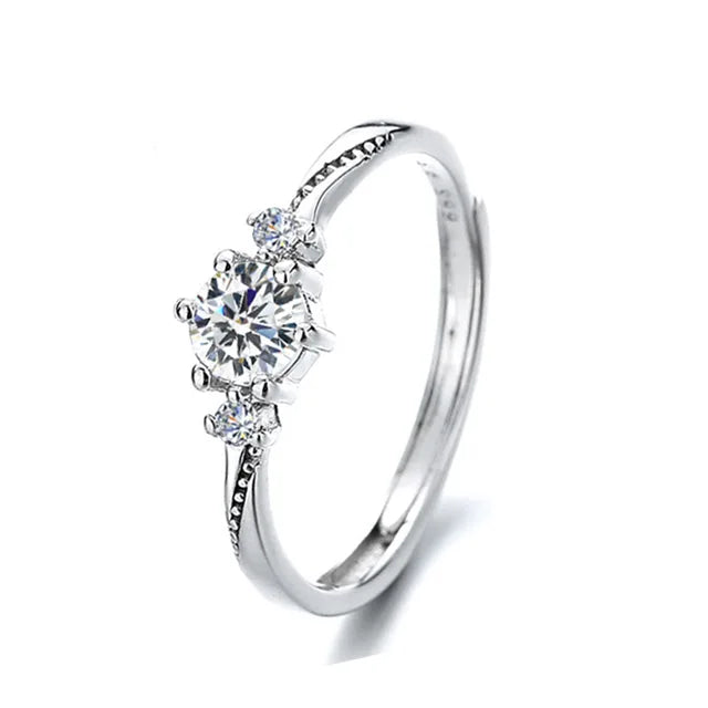 Hochwertiger Kristall-Zirkon-Paar-Ring für Herren aus 925er Sterlingsilber