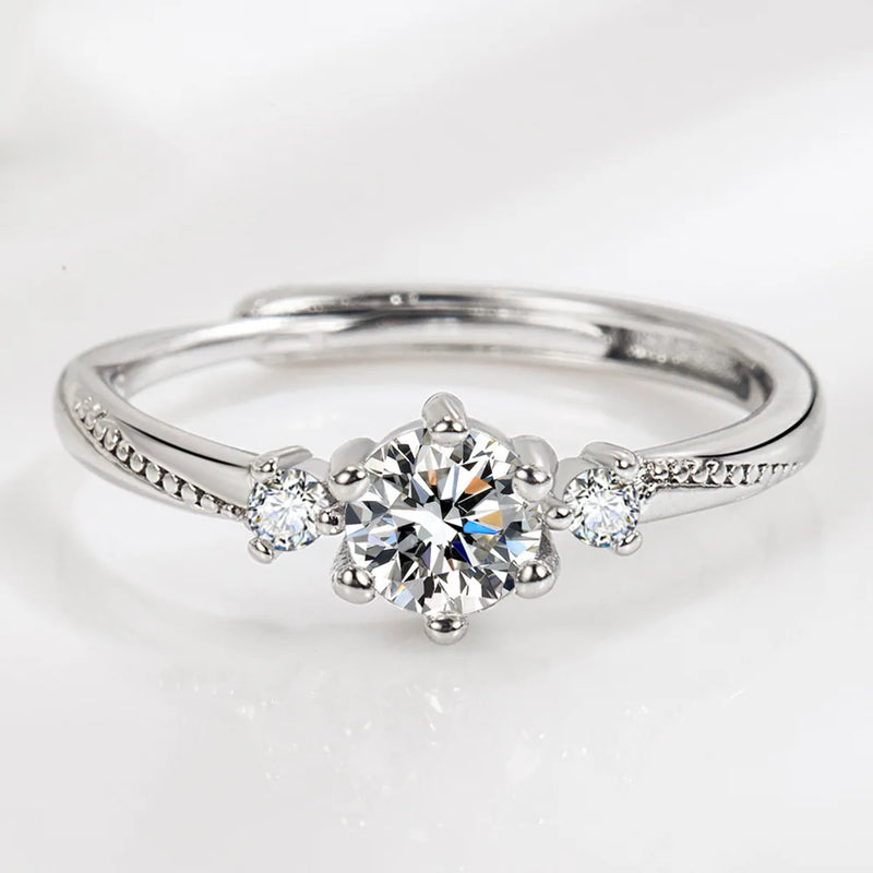 Hochwertiger Kristall-Zirkon-Paar-Ring für Herren aus 925er Sterlingsilber