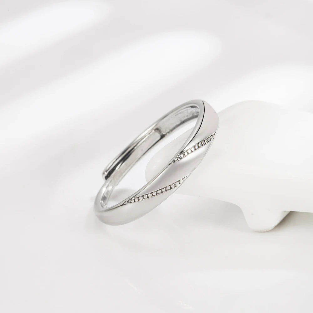 Hochwertiger Kristall-Zirkon-Paar-Ring für Herren aus 925er Sterlingsilber