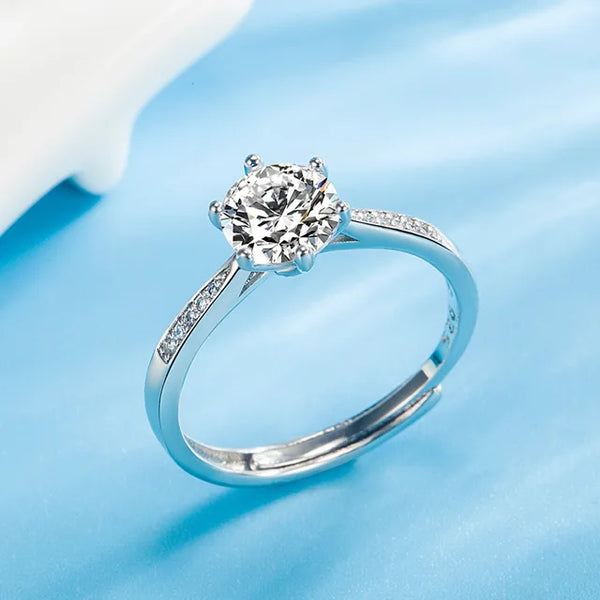 Eleganter Stapelring aus Platin überzogenem 925er Sterlingsilber mit Zirkonia für Damen