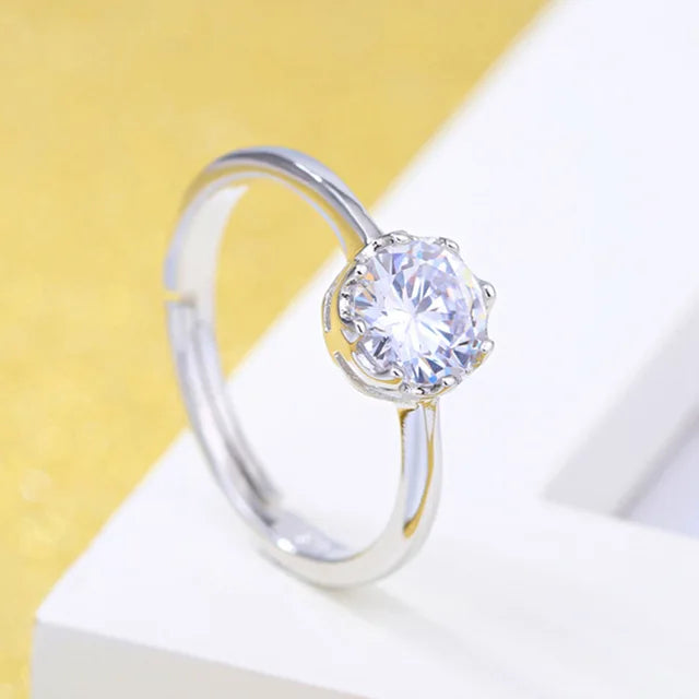 Eleganter Stapelring aus Platin überzogenem 925er Sterlingsilber mit Zirkonia für Damen