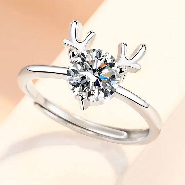 Eleganter Stapelring aus Platin überzogenem 925er Sterlingsilber mit Zirkonia für Damen