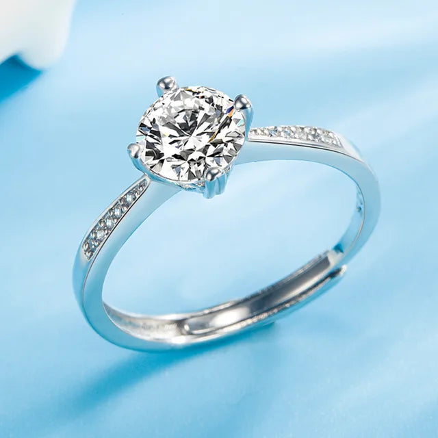 Eleganter Stapelring aus Platin überzogenem 925er Sterlingsilber mit Zirkonia für Damen