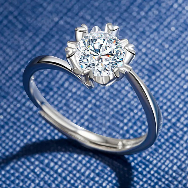 Eleganter Stapelring aus Platin überzogenem 925er Sterlingsilber mit Zirkonia für Damen