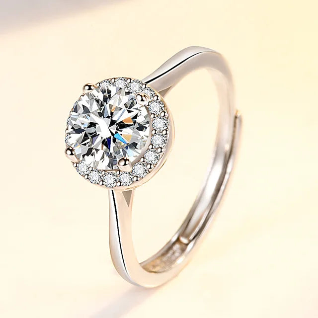 Eleganter Stapelring aus Platin überzogenem 925er Sterlingsilber mit Zirkonia für Damen