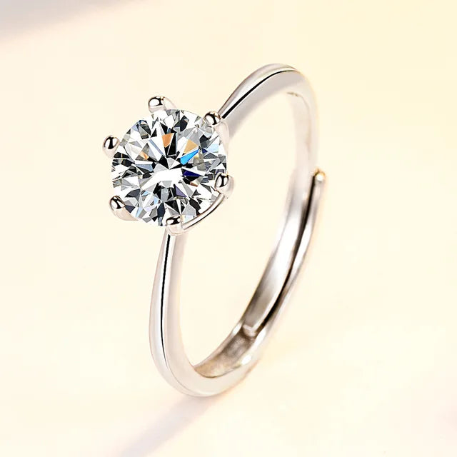 Eleganter Stapelring aus Platin überzogenem 925er Sterlingsilber mit Zirkonia für Damen