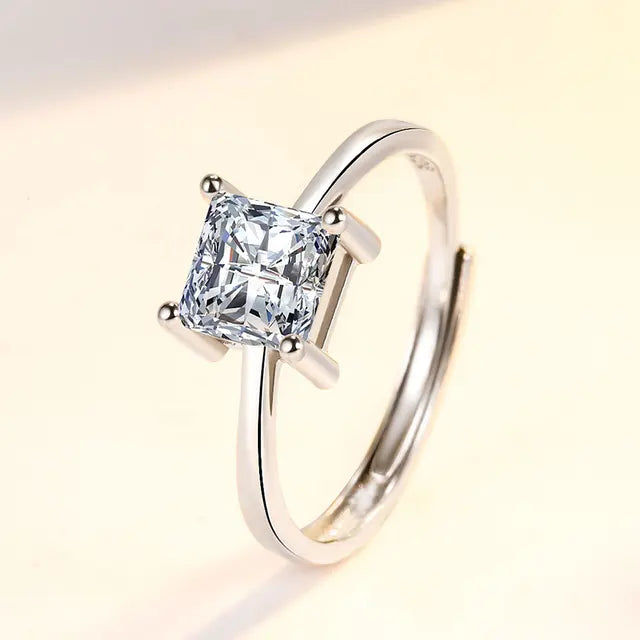 Eleganter Stapelring aus Platin überzogenem 925er Sterlingsilber mit Zirkonia für Damen