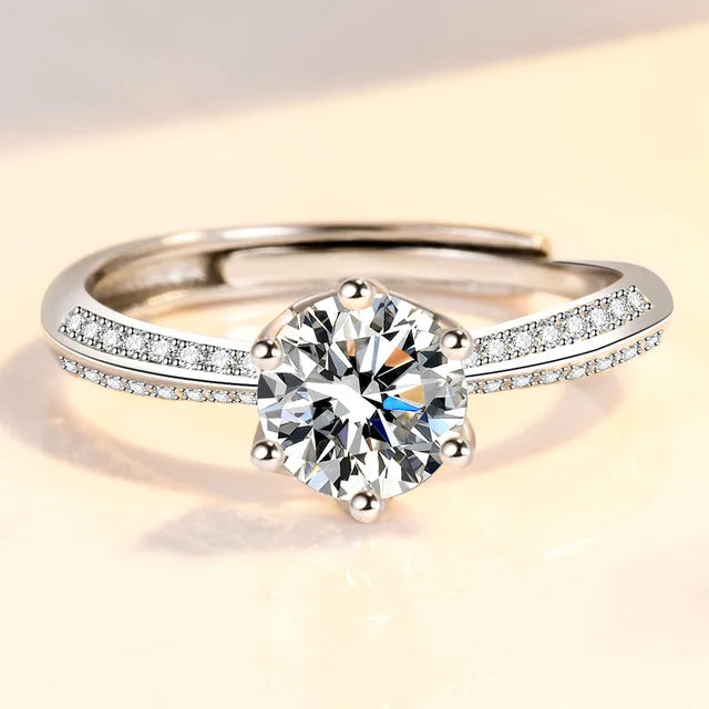 Eleganter Stapelring aus Platin überzogenem 925er Sterlingsilber mit Zirkonia für Damen