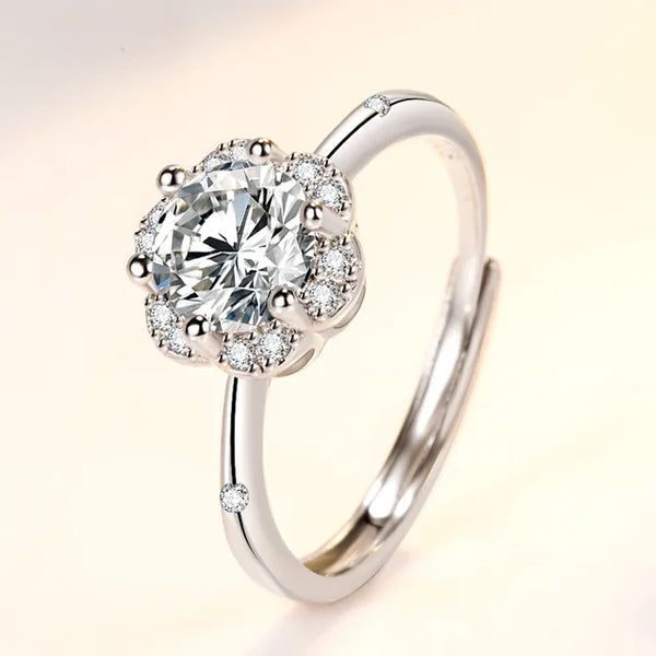 Eleganter Stapelring aus Platin überzogenem 925er Sterlingsilber mit Zirkonia für Damen