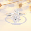 Verstellbarer offener Blumenpaar-Verlobungsring aus 925er Sterlingsilber für Frauen, Hochzeitsring, Party-Fashion-Schmuckgeschenk
