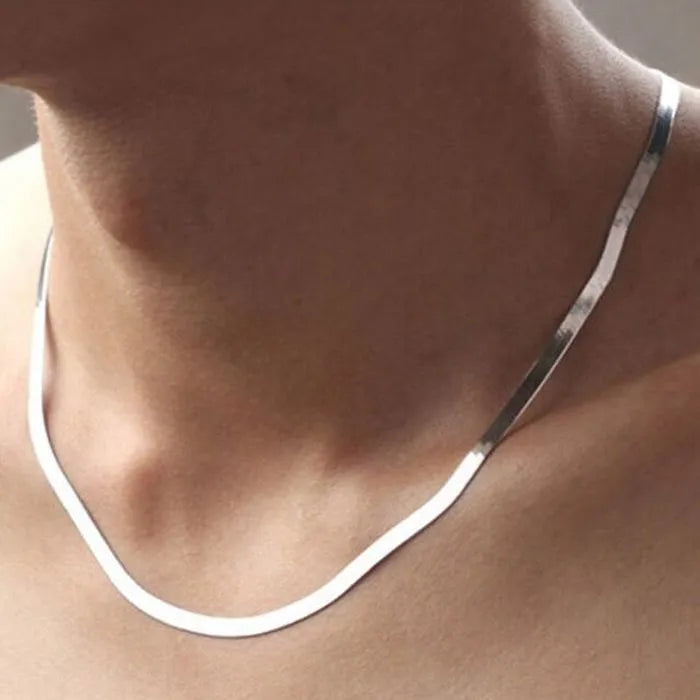 Elegante 925 Sterling Silber Kette mit 4mm Klingen für Damen und Herren - Hochwertiger Schmuck für Hochzeiten und Feiern