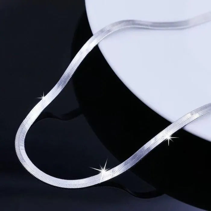 Elegante 925 Sterling Silber Kette mit 4mm Klingen für Damen und Herren - Hochwertiger Schmuck für Hochzeiten und Feiern