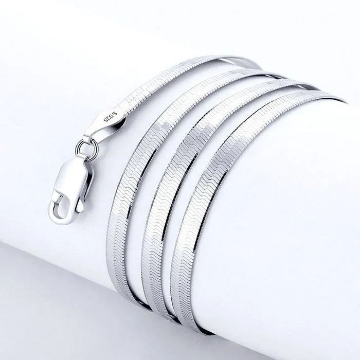 Elegante 925 Sterling Silber Kette mit 4mm Klingen für Damen und Herren - Hochwertiger Schmuck für Hochzeiten und Feiern