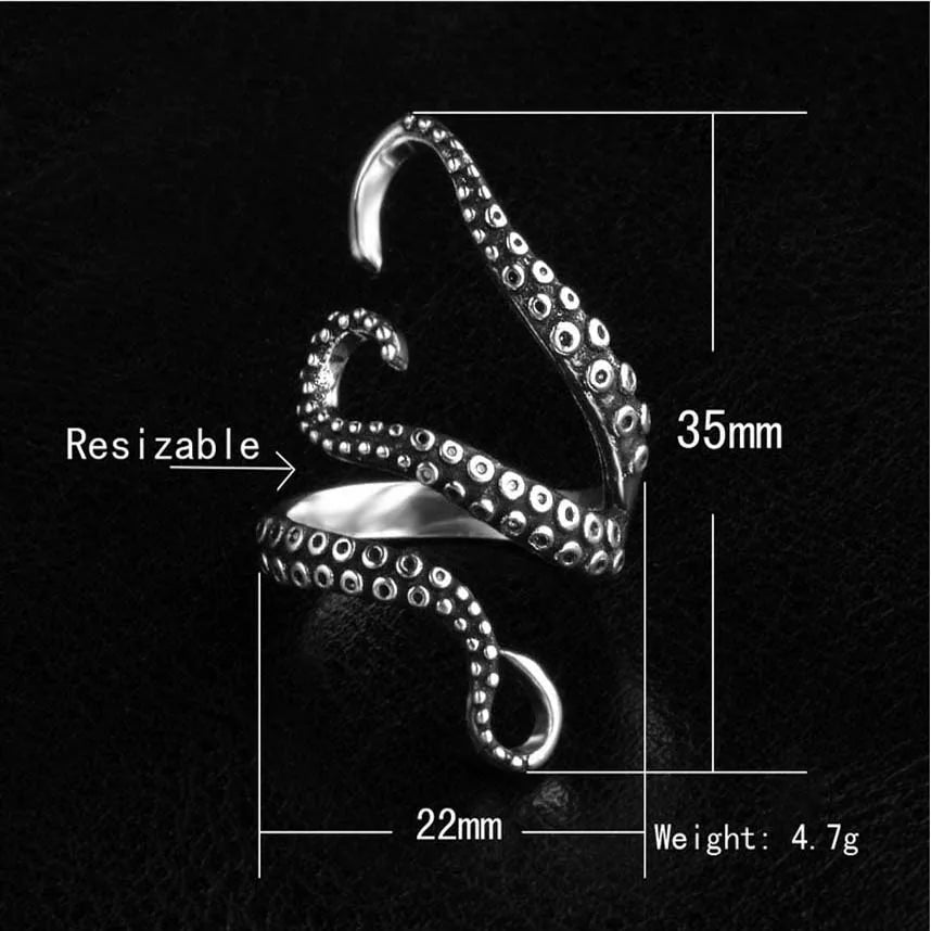 Silberne Oktopus Ringe für Frauen | Oktopus Ring aus Sterlingsilber