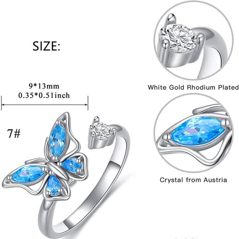 Blue Butterfly Spinner Zappet Ring