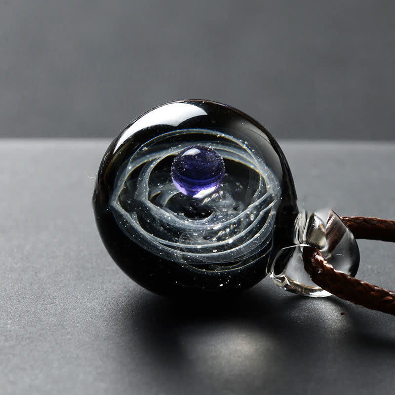 Kosmische Nebel -Element -Glas Halskette