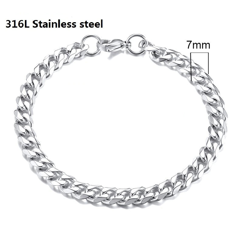 Kubanisches Kettenarmband aus Edelstahl