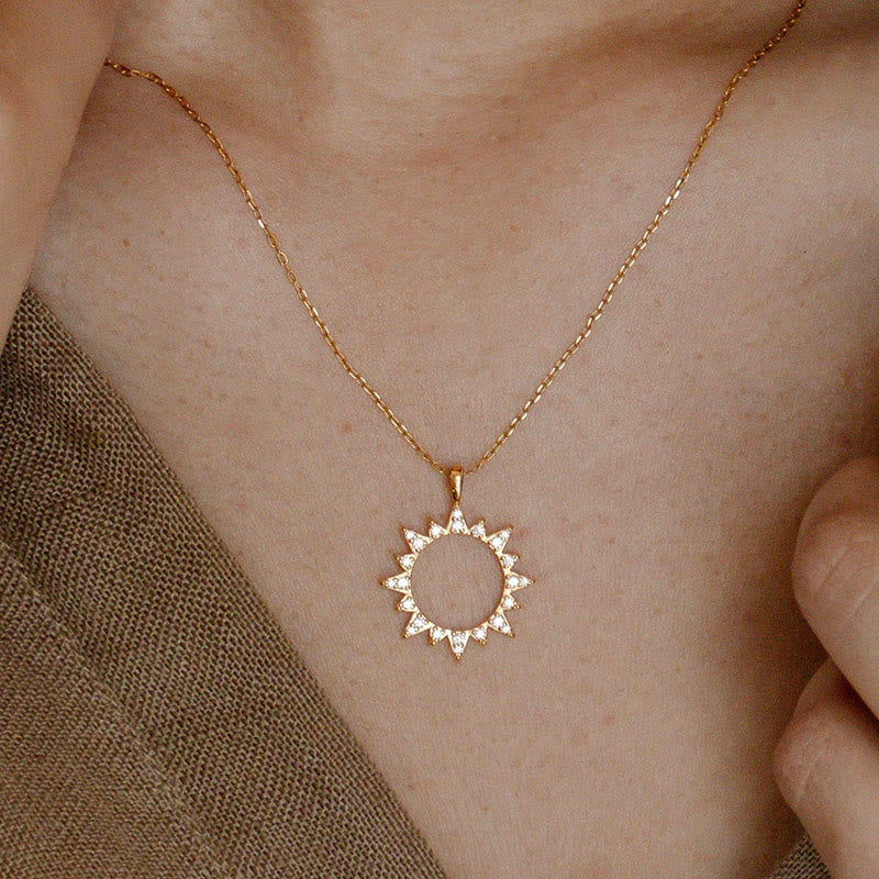 Boho Sun Zirkon Halskette