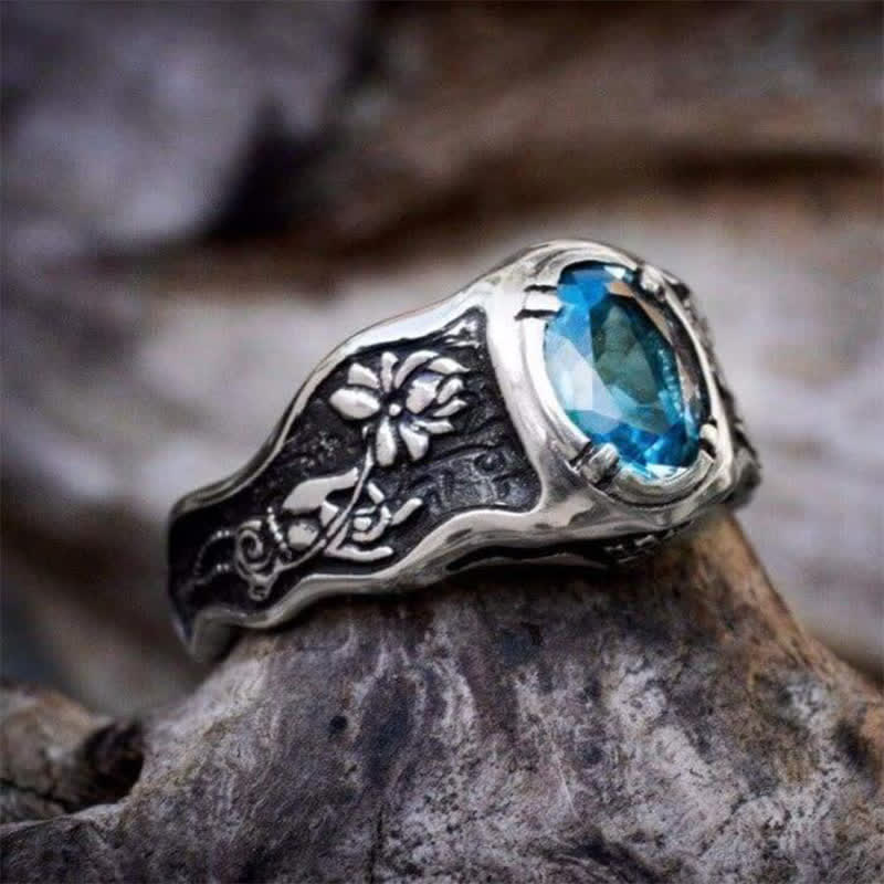 Buddhi Mudra Swiss Blue Topaz Ring