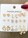 Kristall Ohrring Set Schmuck | Mädchen Accessoires - 9 Paare/Set