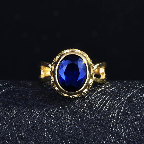 14K Gold Blue Sapphire Frauen Klingeln