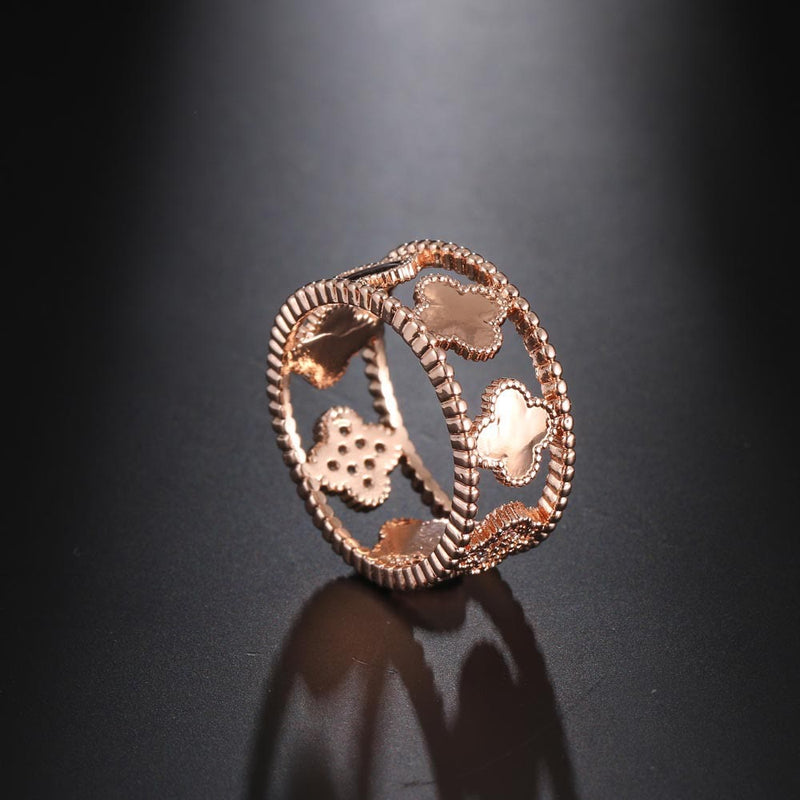Kreativer Vier Blattklee Lucky Ring