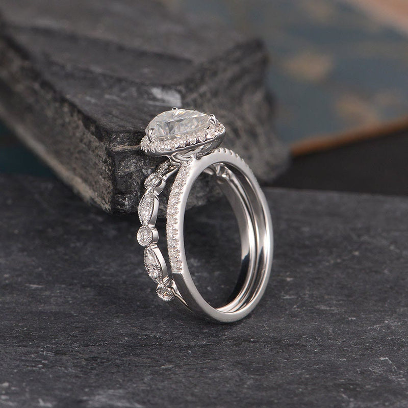 Tröpfchen Eingelegtes Zirkonia -Ring