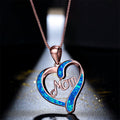 Liebe Mutter Blaues Opal Herz Frauen Halskette
