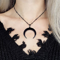 Black Moon Edelstahl Halloween Halskette