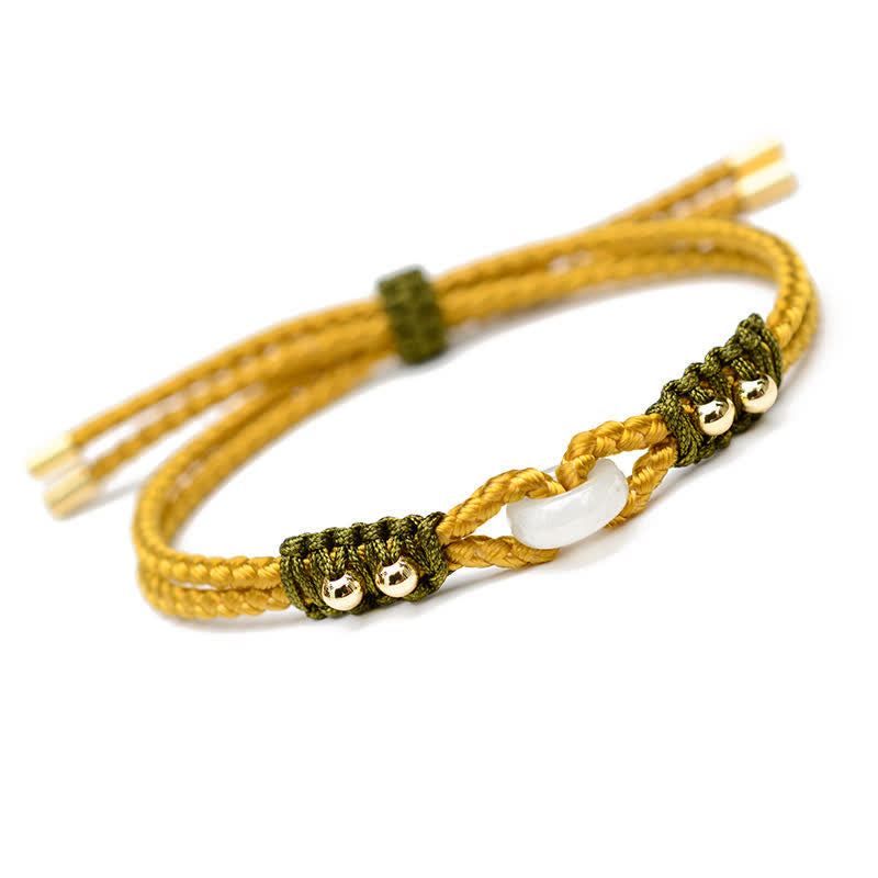 Chavri Rundes Peace-Schnalle-Jade-Überfluss-Reichtum-Schnur-Armband