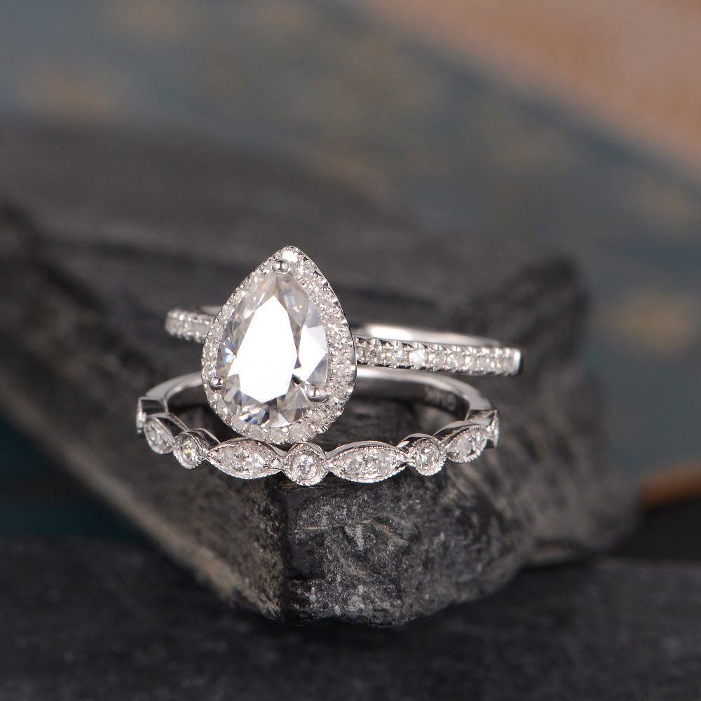 Tröpfchen Eingelegtes Zirkonia -Ring