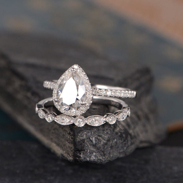 Tröpfchen Eingelegtes Zirkonia -Ring