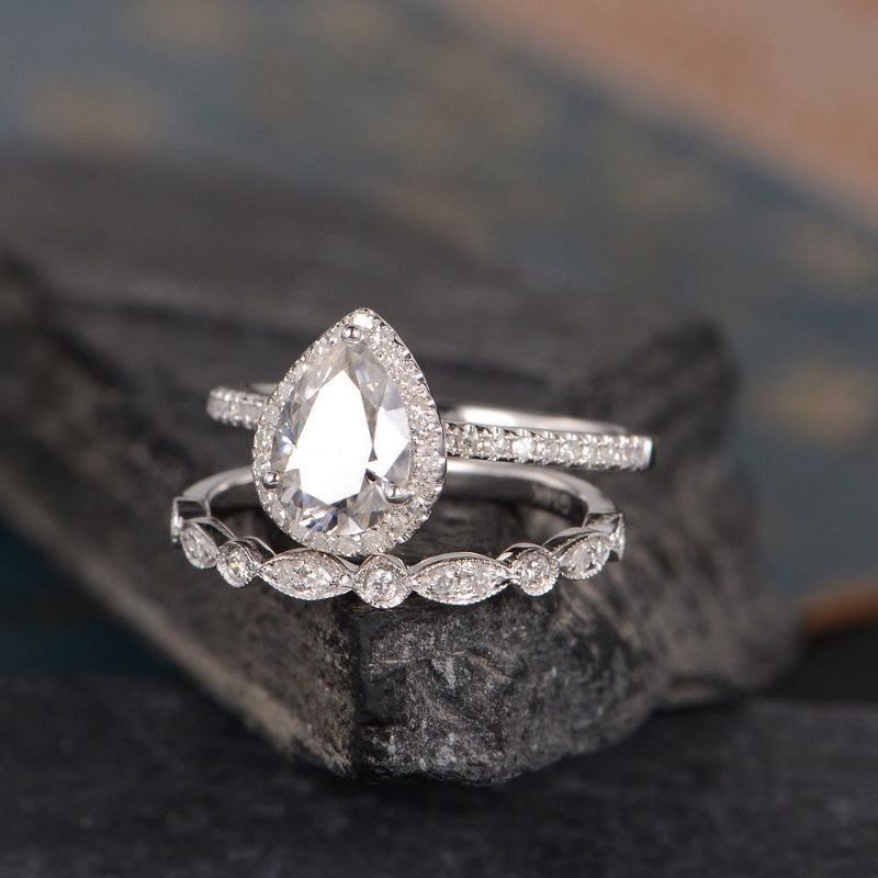 Tröpfchen Eingelegtes Zirkonia -Ring